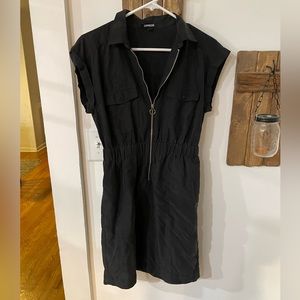 Express black dress with zip up front